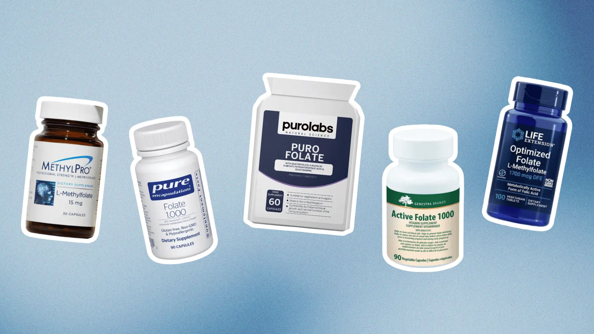 Woman with healthy energy holding folate supplement
