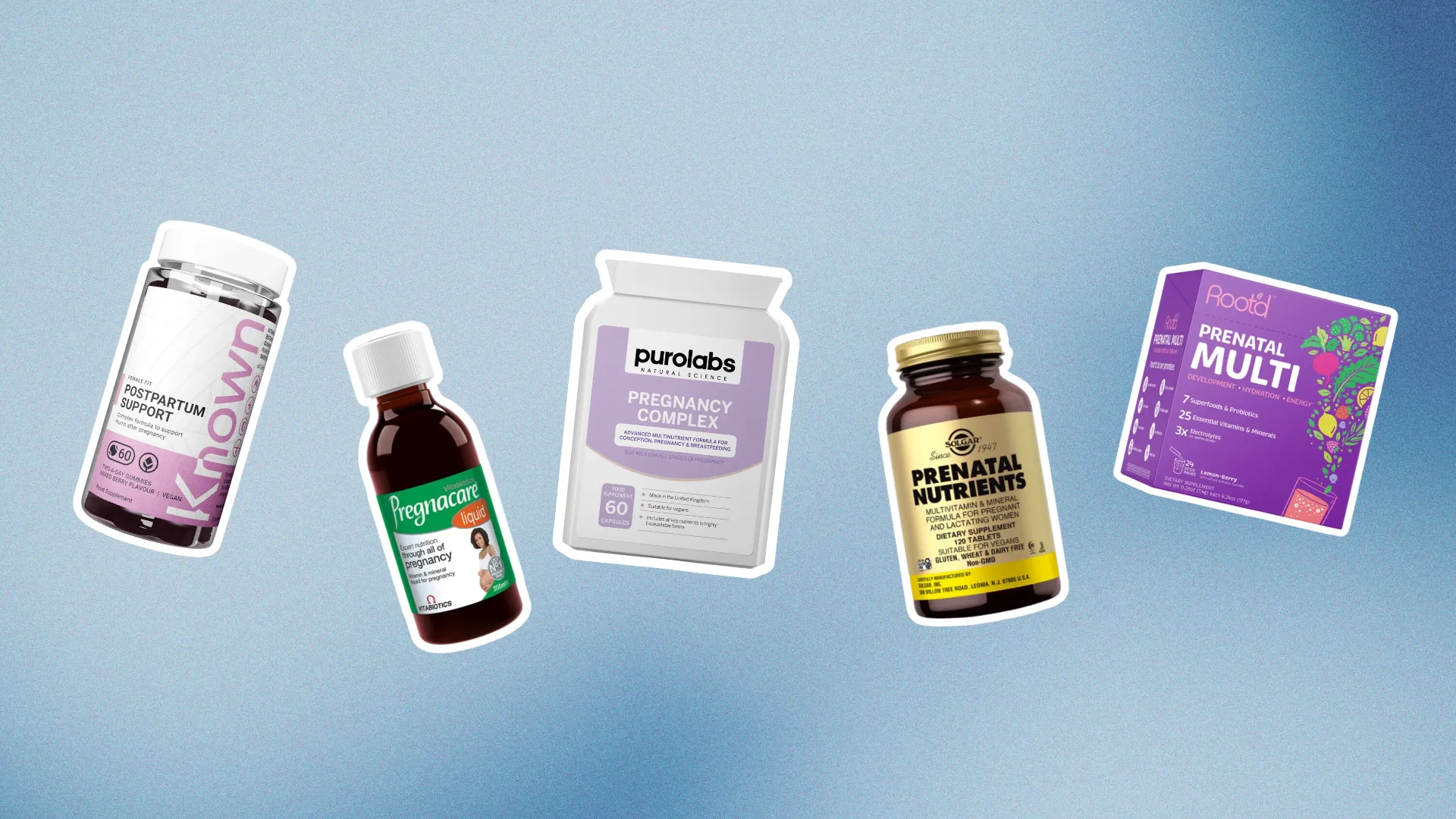 Pregnant woman holding prenatal supplement