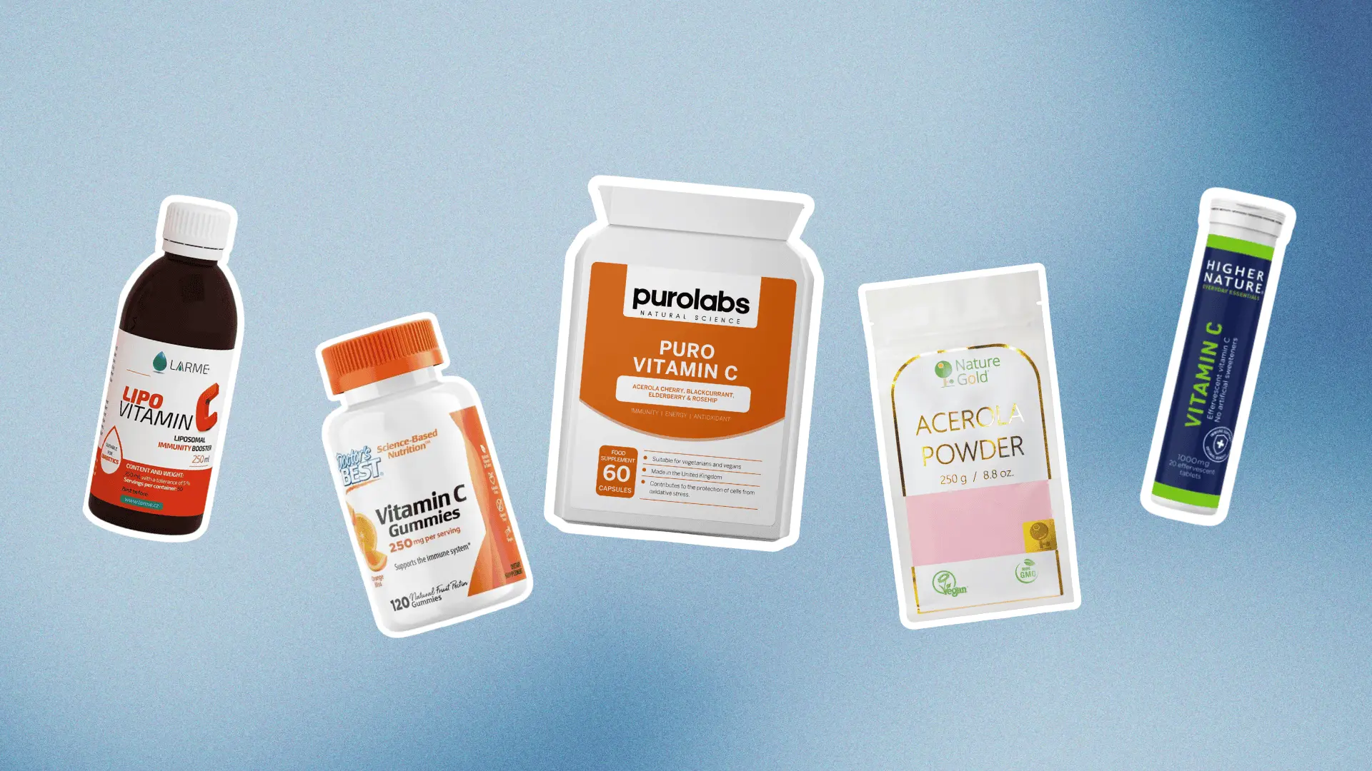 Fresh citrus fruits and vitamin C supplements for immune support