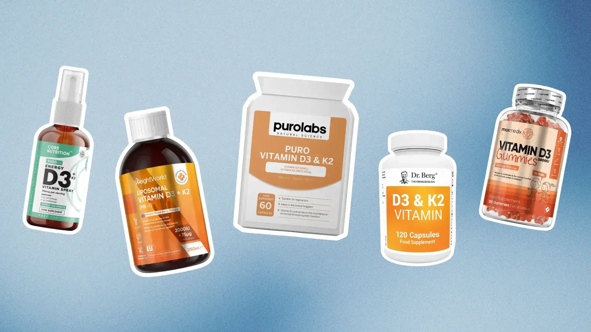 Top vitamin D3 supplements including capsules, sprays and gummies